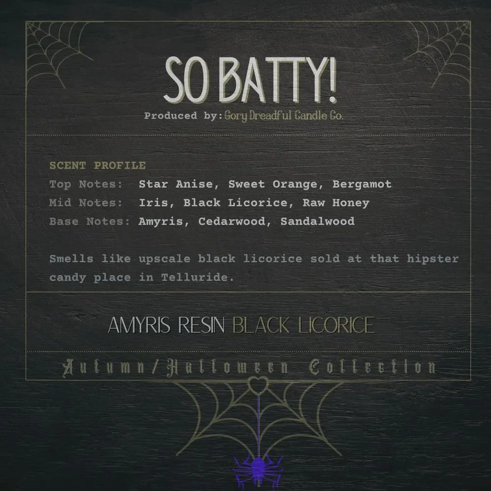 So Batty! Sizzling Room Salt Crystal Potpourri: Amyris Resin Black Licorice-Mini